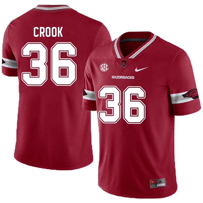 Men #36 Jordan Crook Arkansas Razorbacks College Football Jerseys Sale-Alternate Cardinal - Click Image to Close